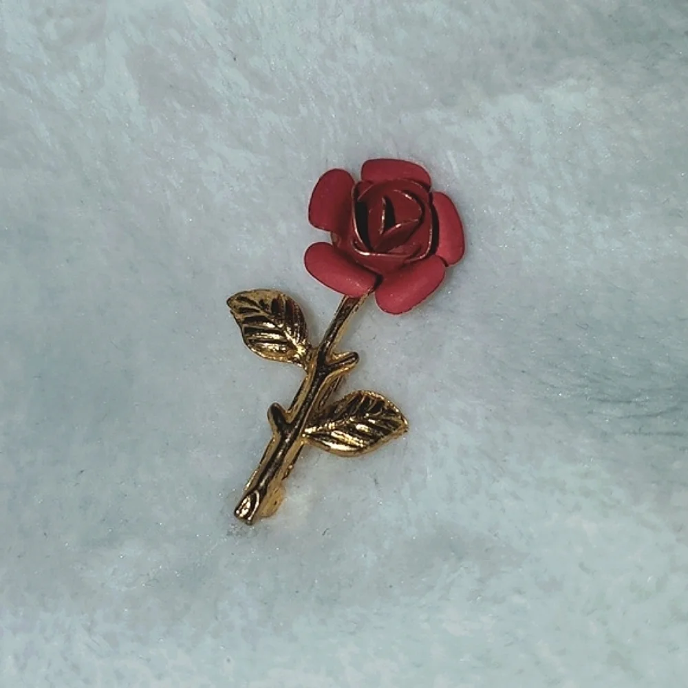 Vintage Goldtone Rose Brooch